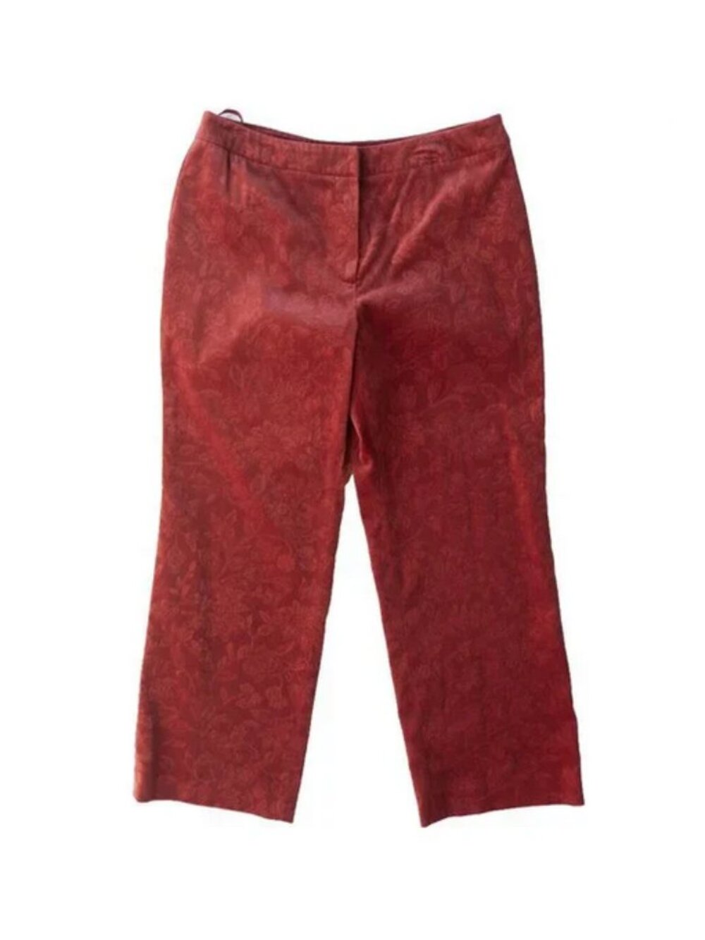 Vibtage Y2k TALBOTS Velvet Pants High Rise Burgundy Red Wide Leg Indie Trousers